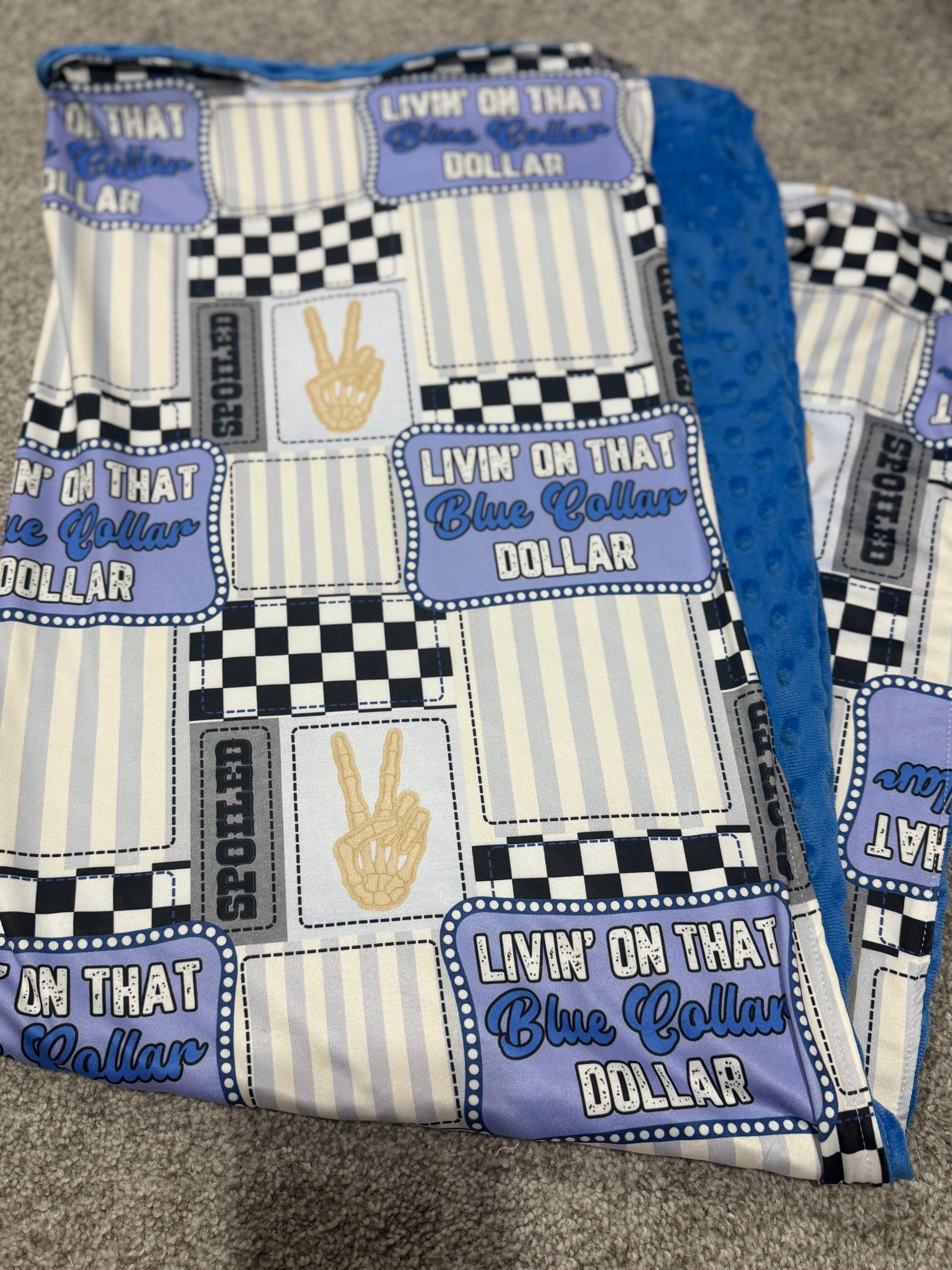 Blue Collar Toddler Blanket