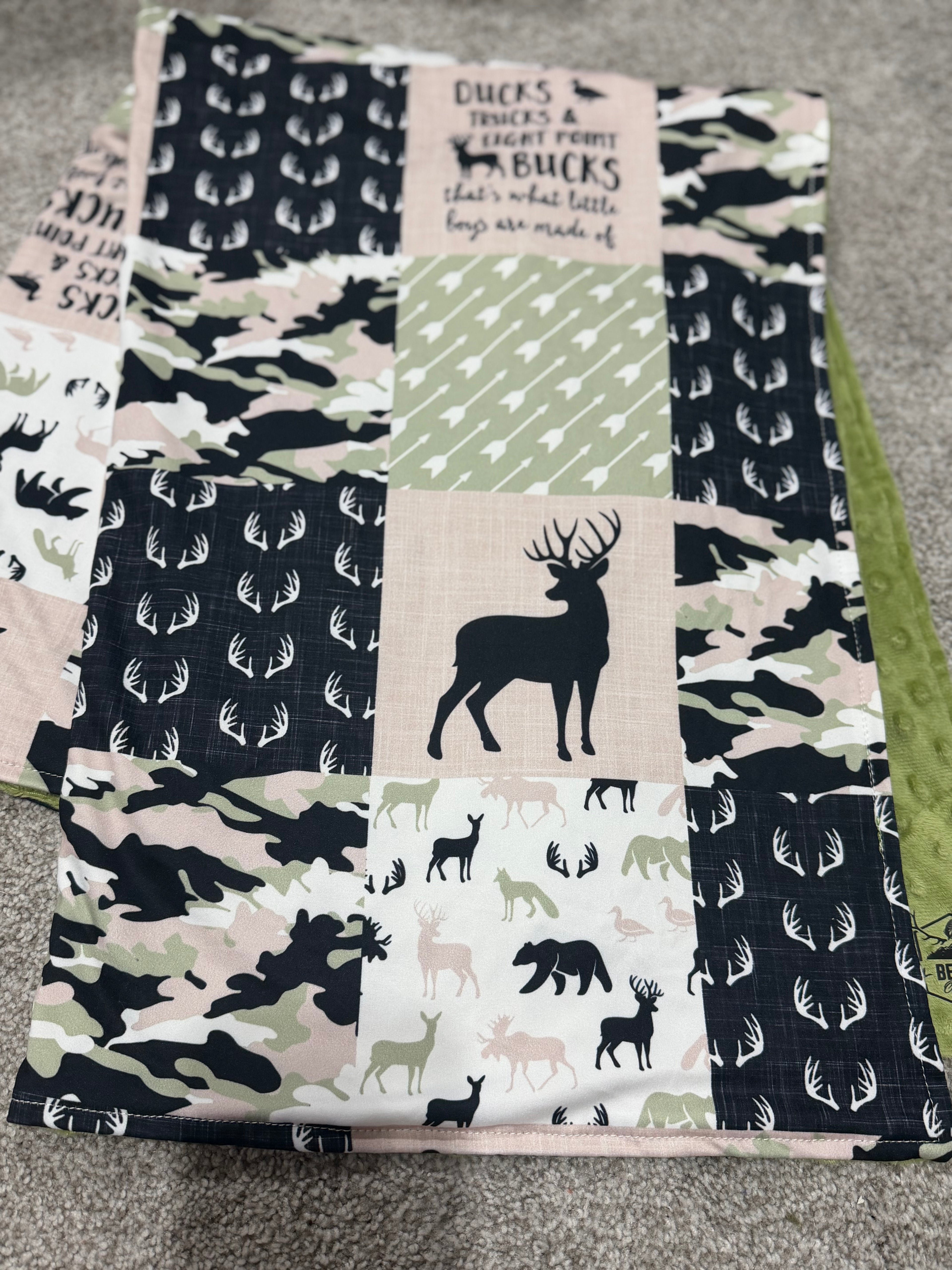 Little Hunter Patchwork Toddler Blanket